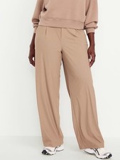 Old Navy High-Waisted SleekTech Trouser Pants Salt Marsh Wide Leg Size M