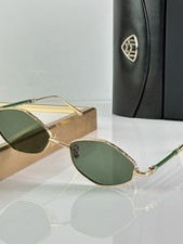Maybach THE UNANG Sunglasses Luxury Gold Frame Green Lenses Germany