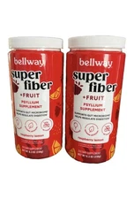 Bellway Super Fiber + Fruit Psyllium Supplement Raspberry Lemon 8.3ozx2 EXP5/26
