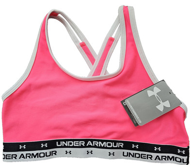 Under Armour Kids Girls' Pink Crossback Sports Bra Size Large