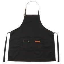 Tablier à bavette en coton pour femme et homme, avec sangle, vêtement de