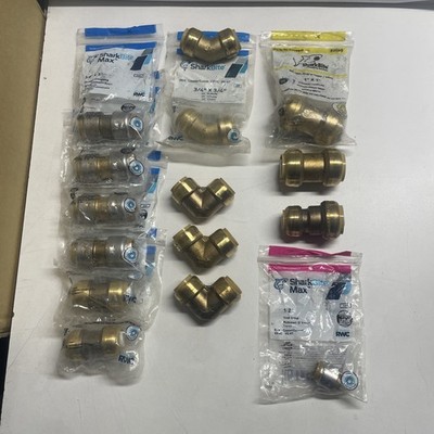SharkBite Push-to-Connect Fittings.  1/2  To 1  Straight , 45 s & 90 s