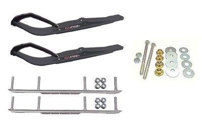 C&A Pro Black Razor Snowmobile Skis w/ 6'' Shaper Bars Complete Kit Ski-Doo