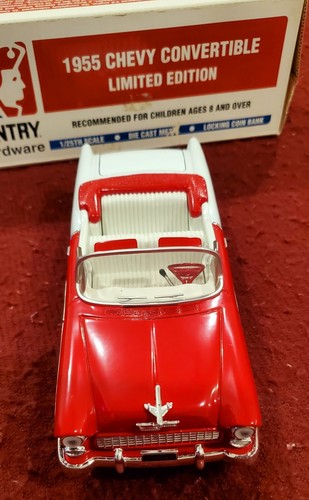 Sentry Hardware 1955 Chevy Convertible 1/25 scale Die Cast Locking Coin Bank - Foto 6 di 9