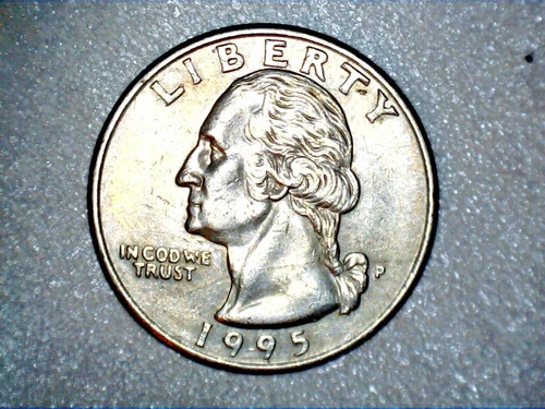 1995-P WASHINGTON Quarter 25c Die Crack Obverse ERROR