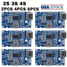 2/4/6*Type-C USB 2S 3S 4S BMS 4.5V-15V 18W 2A Li Li-ion Battery Charging Module