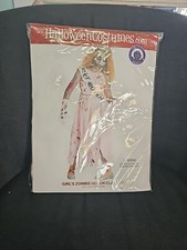 NWT Girls Size Large Zombie Queen Halloween Costume Dress, Sash, Gloves Crown