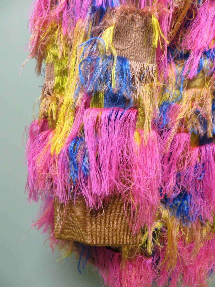 Dries Van Noten Swishy Shabby Pink Multi Fringed Coat Dress Dries Van Noten Swishy Shabby Pink Multi Fringed Coat Dress