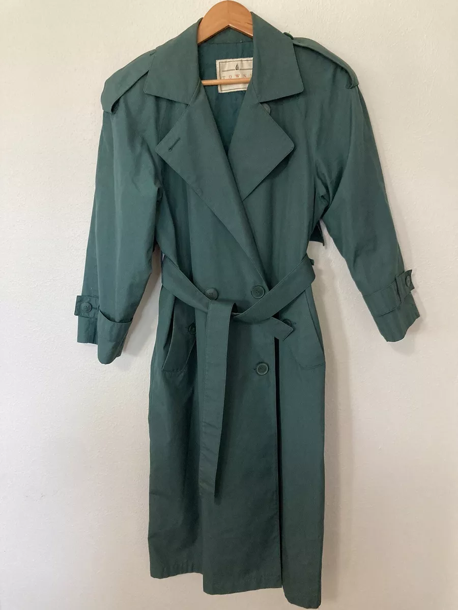 Teal trench cheap coat womens