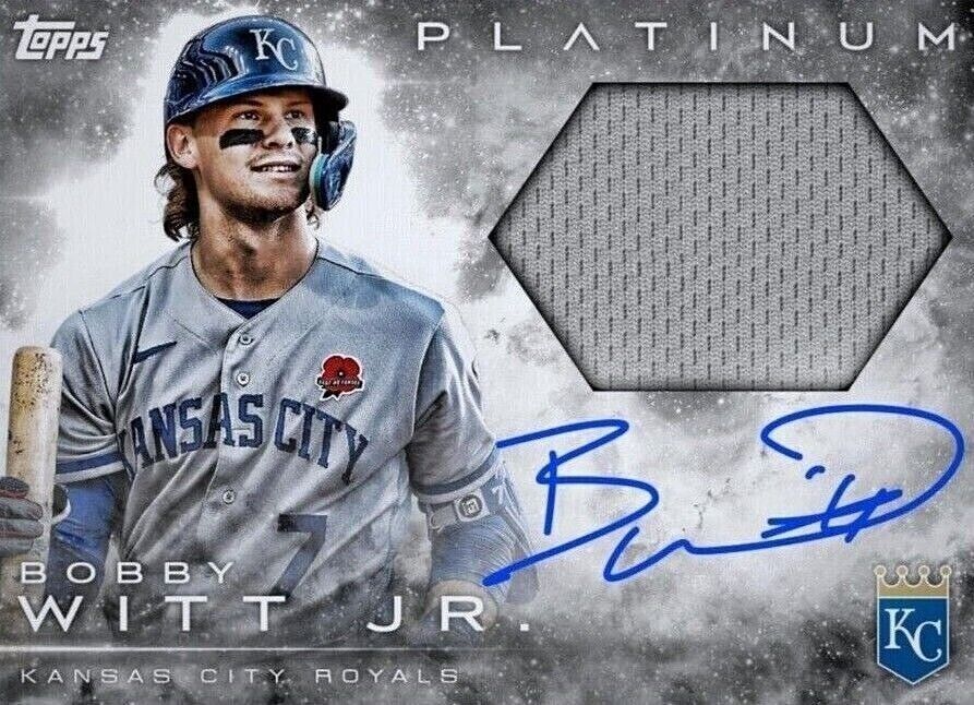 2022 Topps Platinum Rookie Patch Autograph - Bobby Witt Jr RC RPA 