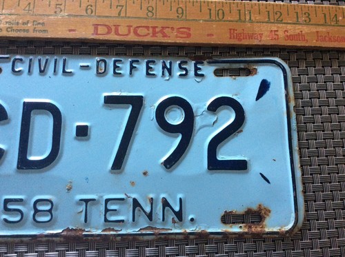 Targa originale Tennessee protezione civile 1958 # CD-792 - Foto 3 di 5