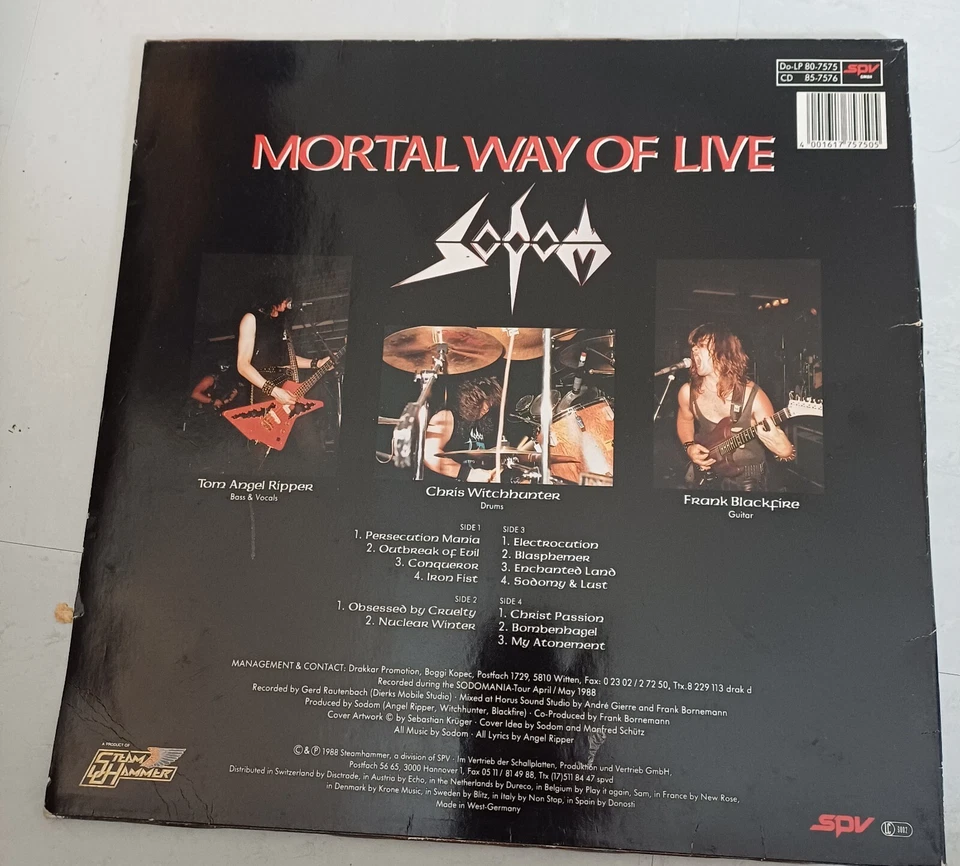 Sodom - Mortal Way Of Live - Germany 2 Vinyl 1988 - 1 Press / TOP - ZUSTAND !!! Foto 2 de 4