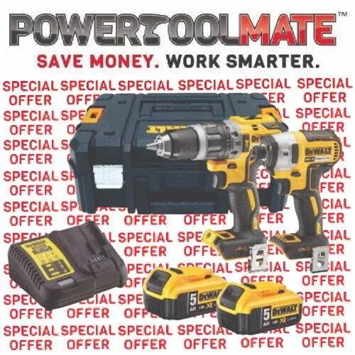 Dewalt dck266p2t combi drill and impact driver kit with 2 x 5.0 ah batteries deals