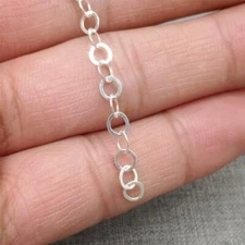 925 Sterling Silver Unfinished Hammered Cable Chain for Necklace Bracelet 3.28ft