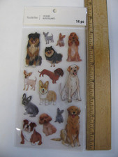 Recollections Stickers DOGS Clear Flat  Dimensional 14 Pieces NIP