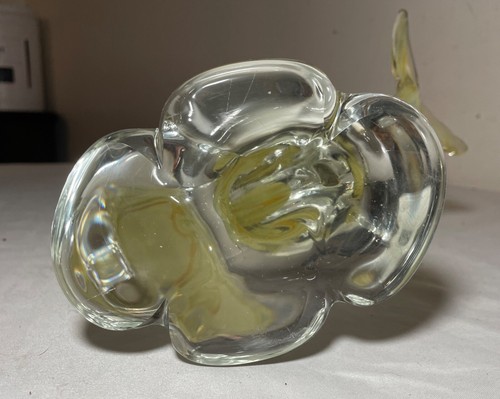 vintage hand blown Murano Italian art studio glass dolphin sculpture statue gold - Picture 14 of 14