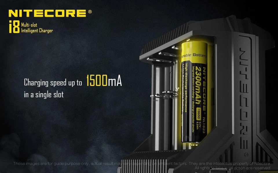 Nitecore i8 smart battery charger w/ 16 X RCR123A 16340 batteries for arlo - Image 4 of 4