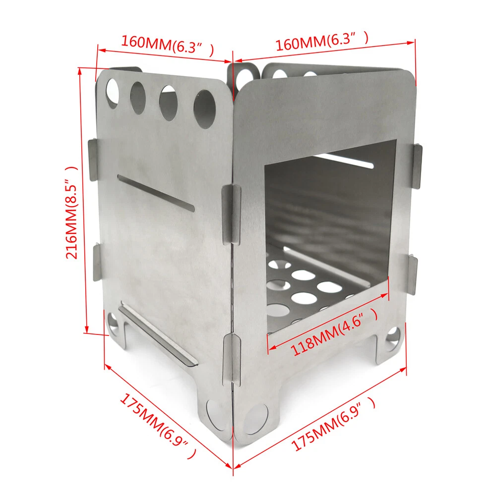 Camping Wood Stove Portable Outdoor Folding Wood Stove Charcoal Chimney  Starter | eBay