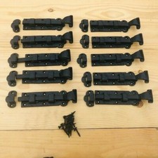10 Iron Flat Sliding Locks Cabinet Door Cupboard Bolt Slide Latch Barn Black