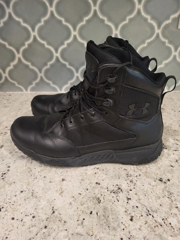 Under Armour Stellar Tactical Black Leather Boots 1268951-001, Men's Sz 12