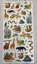 Stickers Jungle Animals Sloth Hippo Elephant Snake Tiger Glossy Finish Paper New
