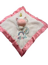 Magic Years Unicorn pink Snuggle Buddy Blanket Lovey Rattle Crib toy Believe 13"