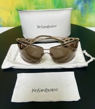 Vintage YVES SAINT LAURENT - YSL Rare2Find Y2K Light Gold Strass Sunglasses