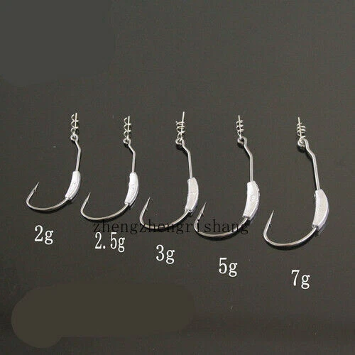20Pack Weighted Fishing Hooks Extra Wide Gap Weedless Hook Offset Worm Hook 2-7G - Image 3 of 4