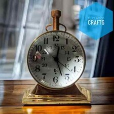 Ottone Cupola Lente Tavolo Scrivania Orologio Vintage Marittimo Lucente Ufficio