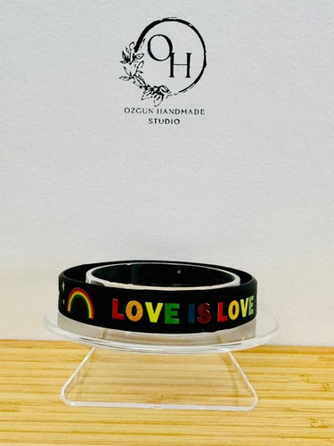 Rainbow Silicone PRIDE Bracelet – LGBTQ+ Wristband – 4 Designs – Comfortable & C - Picture 7 of 9