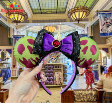 Disney Parks Snow White Evil Queen POISON APPLE Minnie Mouse Ears Headband NEW