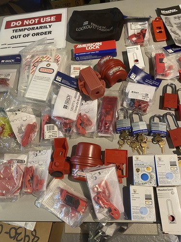 Großes Lot Elektrisches Lockout-Tagout-Kit Mit Sicherheitsschlössern Schlüsseln - Bild 13 von 17