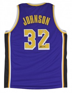 magic johnson signed jersey ebay