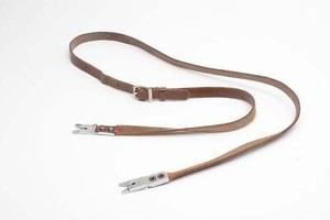 Leather thin camera strap w/Alligator clips for Rollei Rolleiflex TLR Cameras, C