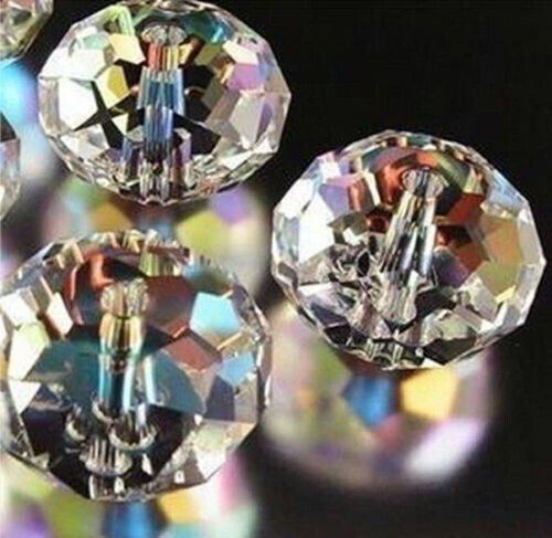 Schmuck facettiert 165 Stück 4X6mm Kristall facettierte lose Perlen klar AB - Bild 1 von 3