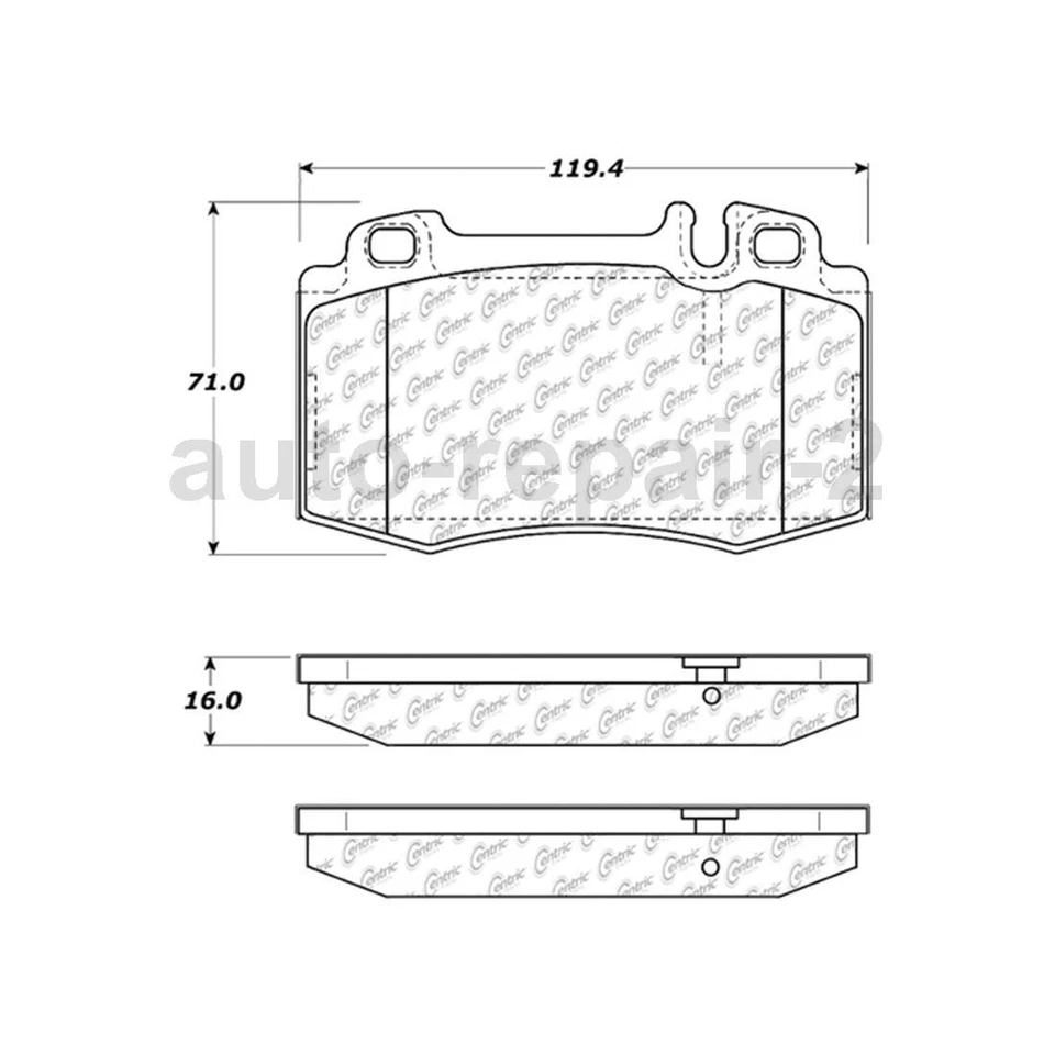 Juego de pastillas de freno de disco delanteras traseras para Mercedes-Benz CL500 2003~2003 centradas Foto 2 de 4