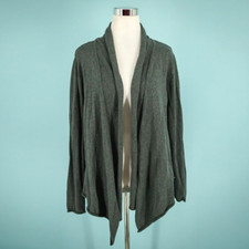 Prana Size Medium M Gray Georgia Wrap Open Long Sleeve Organic Cotton Cardigan