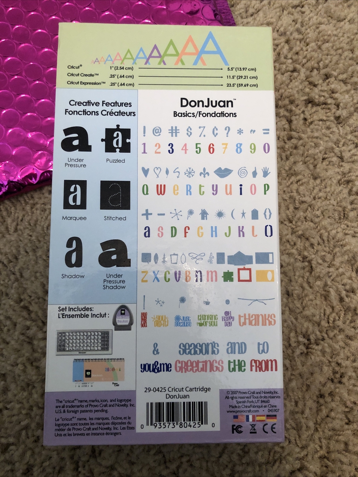 **LINKED** Don Juan Cricut Font Cartridge 93573804250 eBay