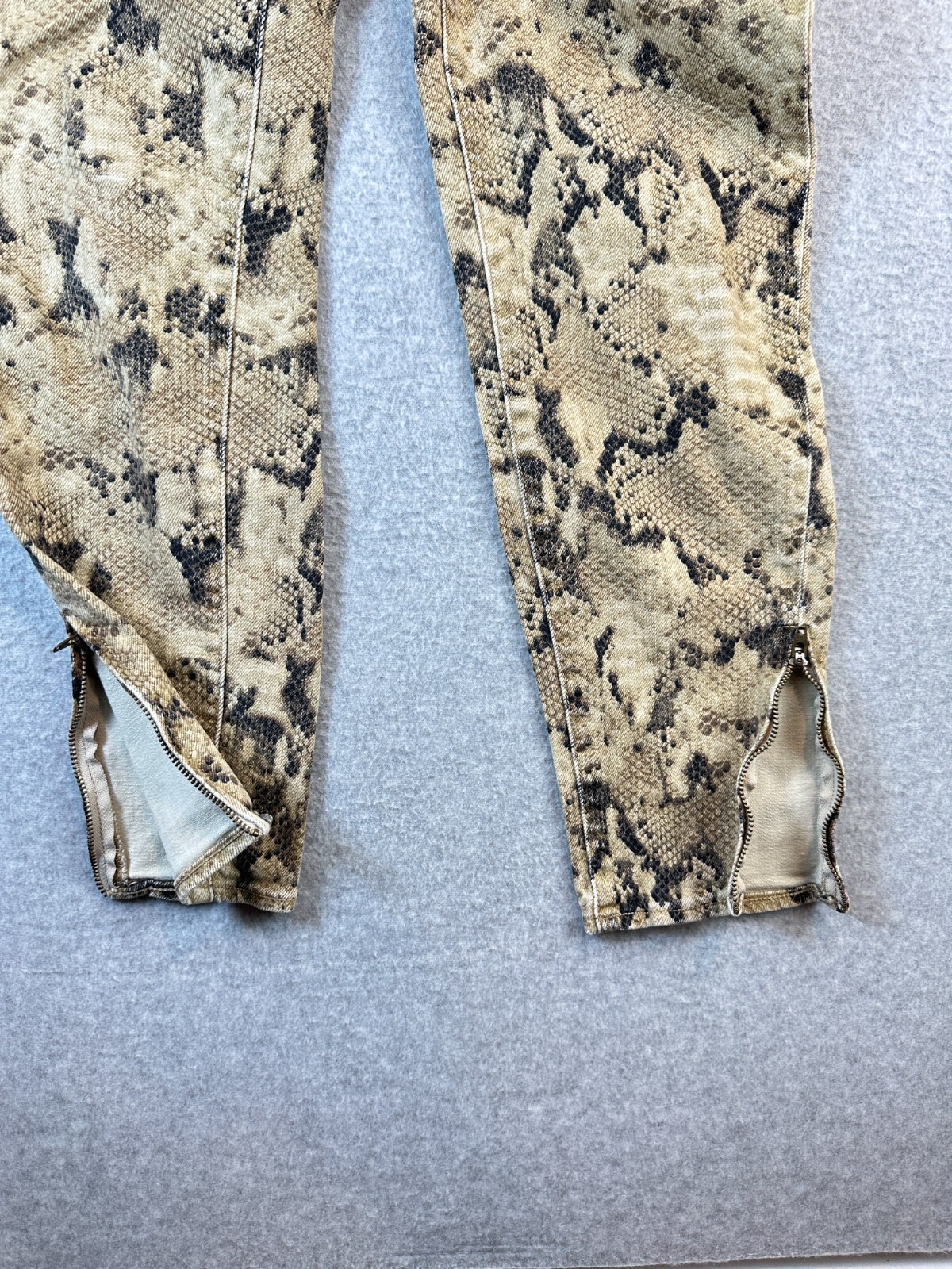 Ralph Lauren Denim & Supply Skinny Jeans Women's 28 Tan Snake Print Ankle Zip thumbnail 5