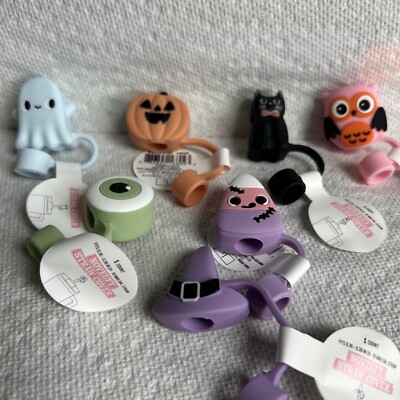Target Bullseye Halloween Straw Toppers Covers Lot Of 7  New With Tags