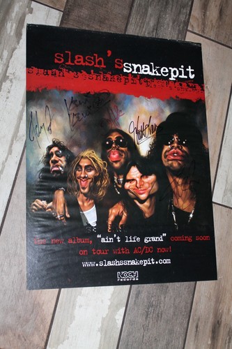 SLASH's Snakepit Ain't Life Grand SIGNED 18x24 promo poster Koch 2000 - 第 1/9 張圖片