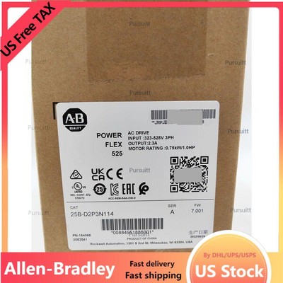 NEW AB 25B-D2P3N114 PowerFlex 525 0.75kW 1Hp AC Drive 25BD2P3N114 US Free Tax