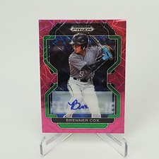 Panini Prizm Pink Lazer Auto Brenner Cox Washington Nationals