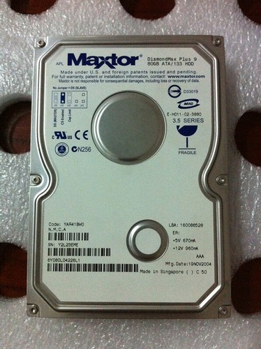 MAXTOR DIAMONDMAX 6L080L0 80GB 7200U/min 2MB ATA IDE 3.5" HARD DRIVE - Picture 3 of 5