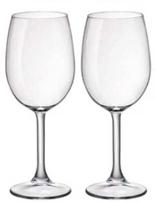 Bormioli Rocco New Sara Crystal Clear 8.5oz Italian Wine Glasses ~ Set of 2 NWOB