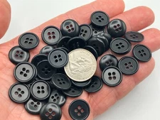 New Black Buttons size 9/16 =14mm  B10