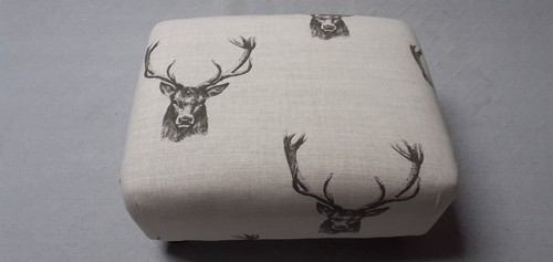 Footstool / Small Stool / FRYETTS 100% Cotton Stag Print Fabric - Picture 1 of 13