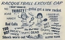 Original Vintage Racquetball Excuse Cap Mini Hot Peel Iron On Transfer