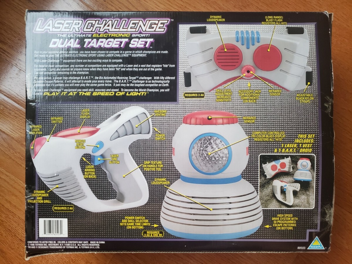 Vintage ToyMax Laser Challenge Dual Target Set 1 laser 1 vest 1