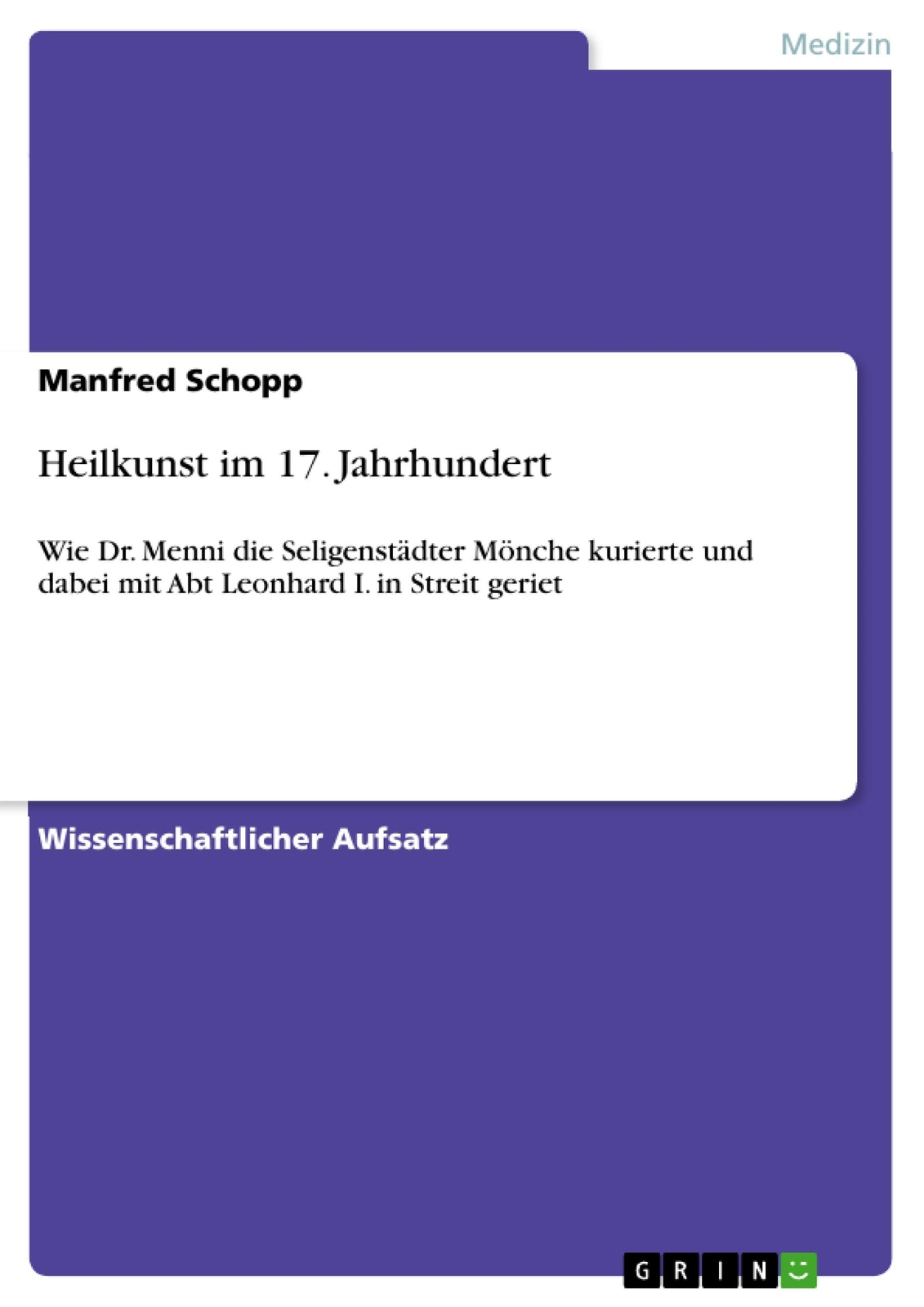 Thumbnail - Heilkunst 17. Jahrhundert | Buch | 9783640978021